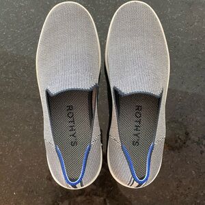 Rothys The Sneaker Slip On Shoes Womens Size 9 Blue/White Comfort Casual